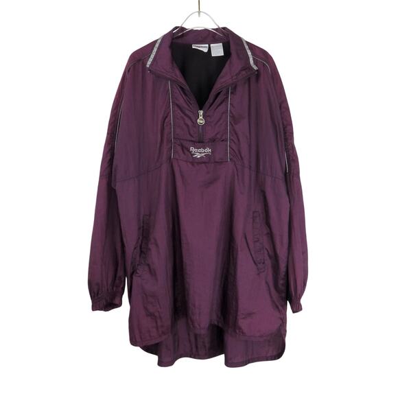 1990s Vintage Reebok Purple Wind Breaker Jacket Retro Streetwear - Picture 1 of 15